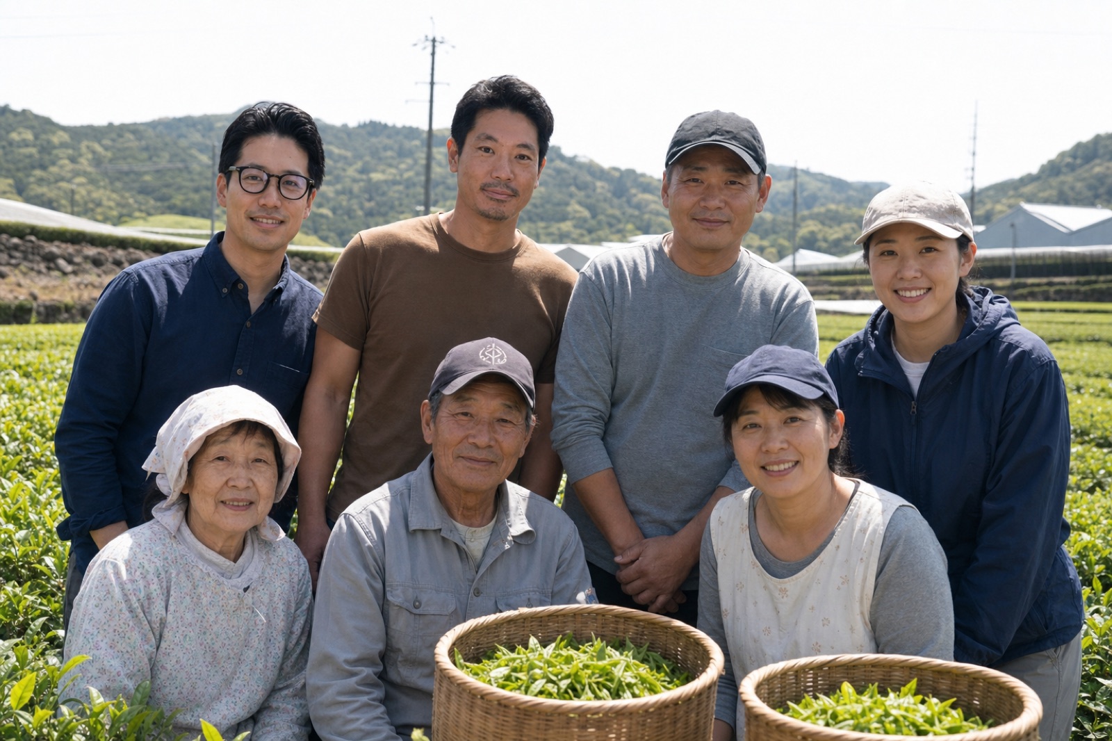 The two MATSU founders with a multi-generation tea-farming family